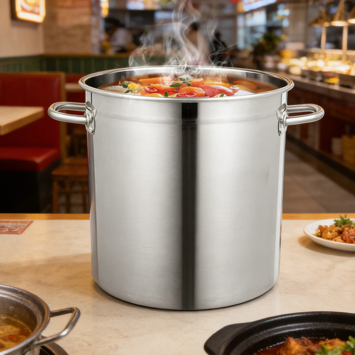 Stainless Steel Milk Can Stockpot with Airtight Lid – 30 Quart Food Warmer & Storage Bucket with Welded Handles – Great for Restaurants, Hotels & Home Kitchens