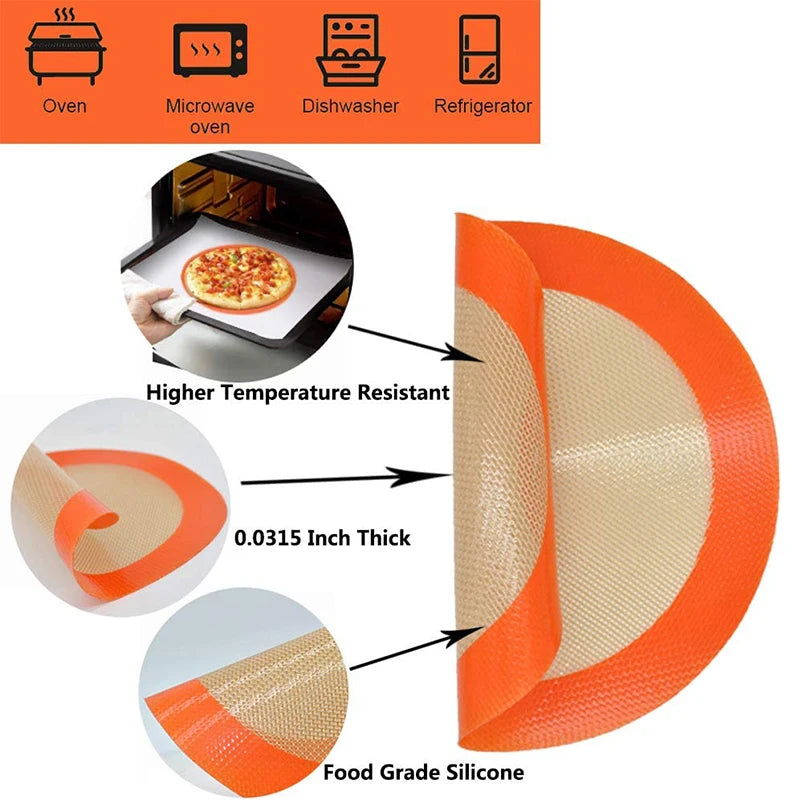 Round Non-Stick Silicone Baking Mat – Reusable Food Grade Oven Liner – Great for Macarons, Cookies & Pastry – Available in 13cm, 20cm & 23cm