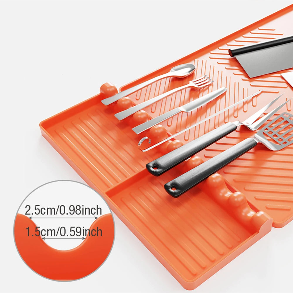 Heat Resistant Silicone Griddle Tool Mat – Grill Side Shelf Mat & BBQ Utensil Rest – Great for Flat Top Griddles & Outdoor Cooking