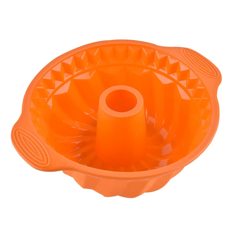Silicone Fluted Bundt Cake Pan Orange