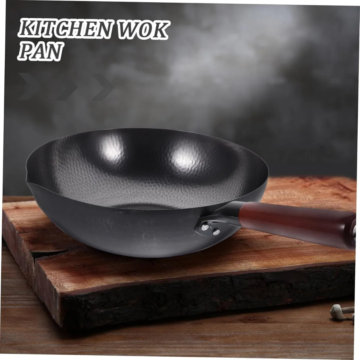 Cast Iron Wok – Uncoated Scratch-Resistant Stir-Fry Wok for Gas & Induction Hobs – Great for High-Heat Stir-Frying & Deep Frying (32cm)