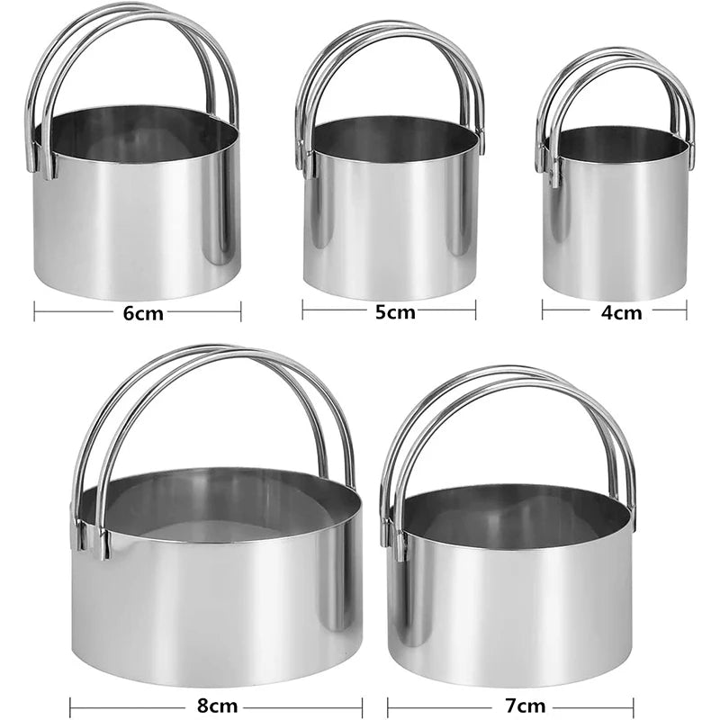 Stainless Steel Round Biscuit Cutter Set — 5 Piece