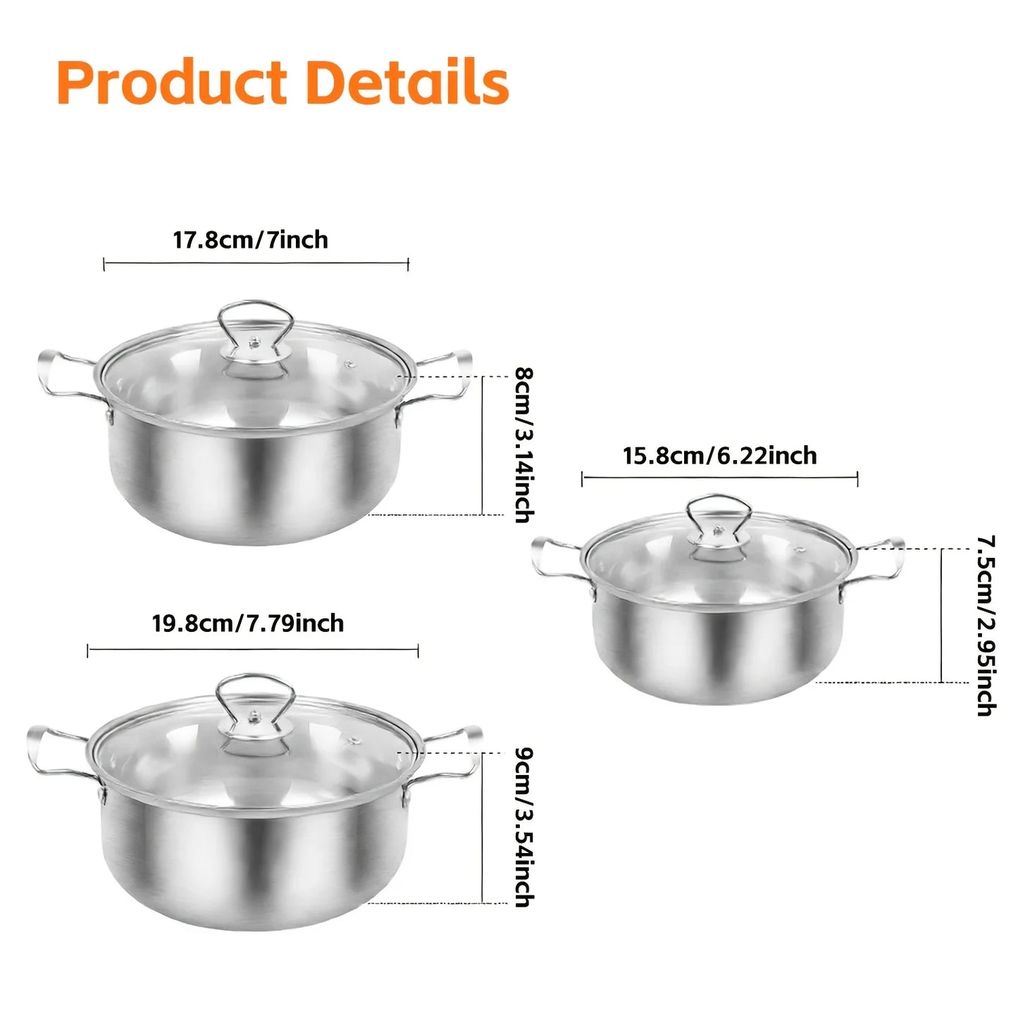 Stainless Steel Soup Pot Set — 6 Piece color-1