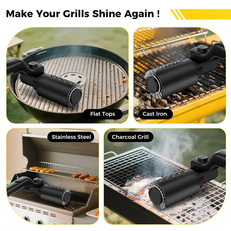 Rechargeable Electric Grill Brush with Adjustable Angle – Stainless Steel BBQ Cleaning Brush – Ideal for Cleaning Grill Grates & Barbecues