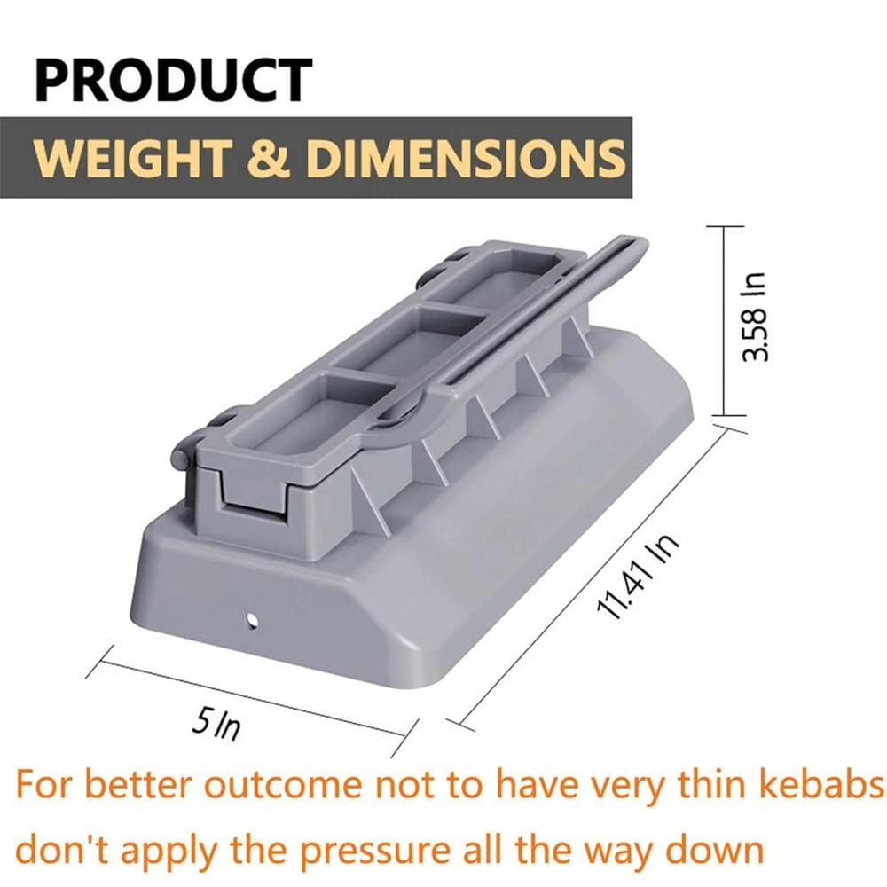 Large Kebab Maker Press with Skewers – Manual Kofta & Kabob Mould – Great for Making Even BBQ Kebabs at Home