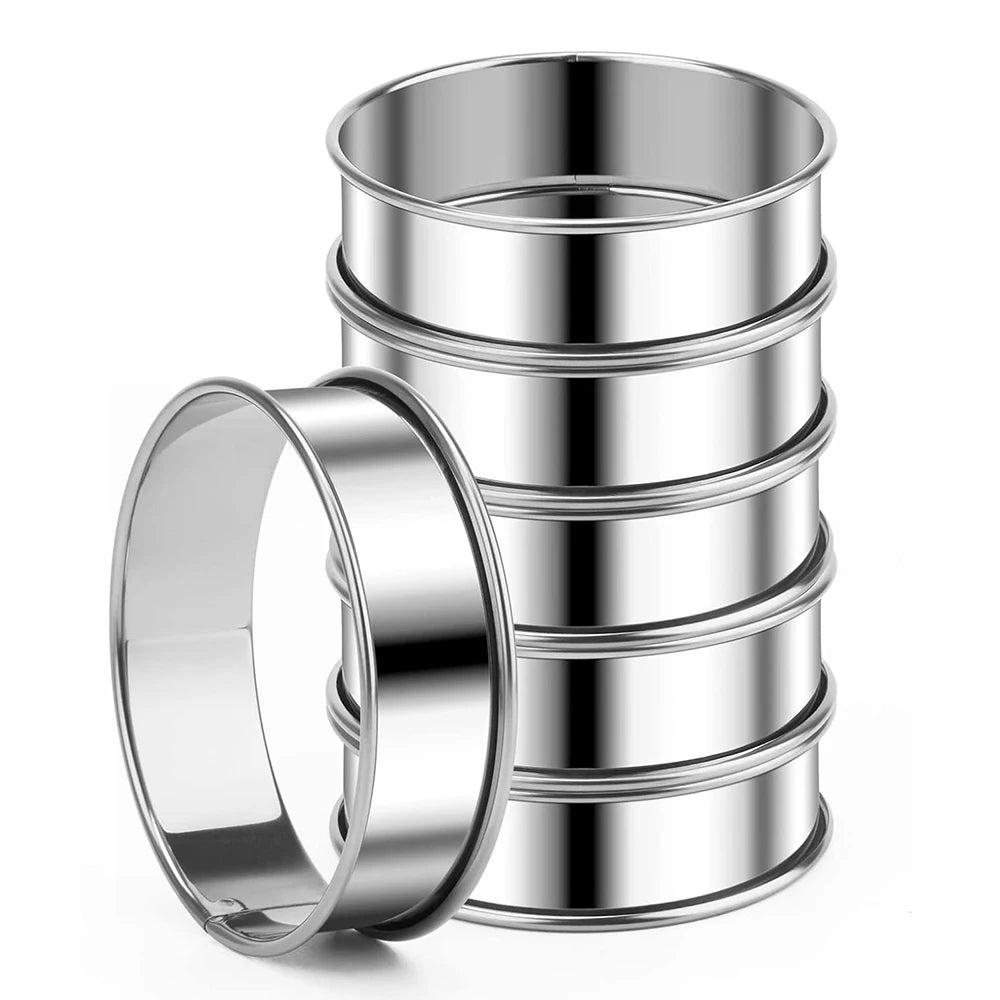 Stainless Steel Muffin & Crumpet Rings 6 Pieces