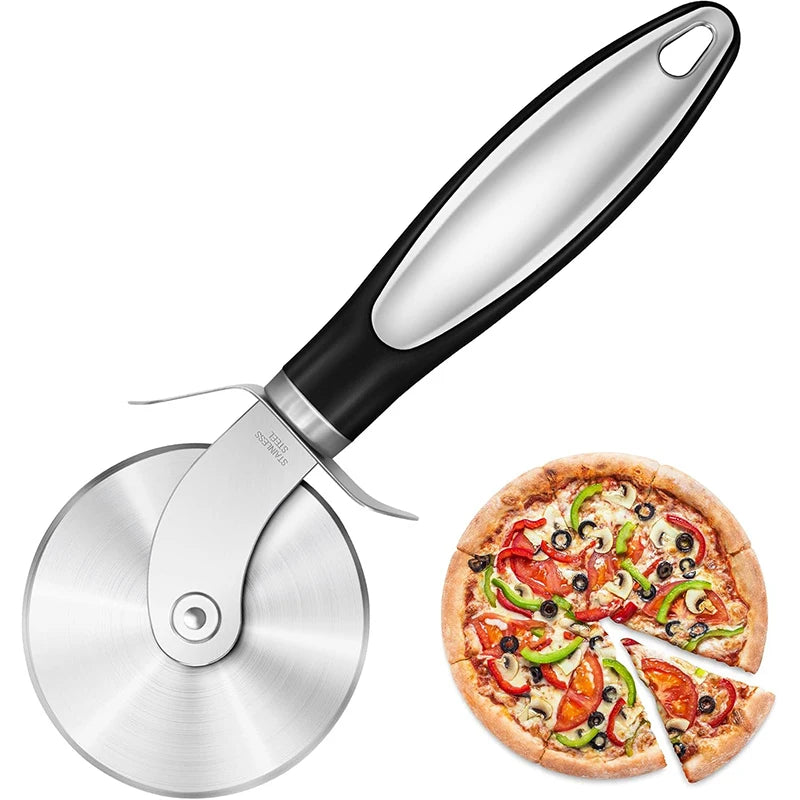 Stainless Steel Pizza Cutter Wheel with Non-Slip Handle