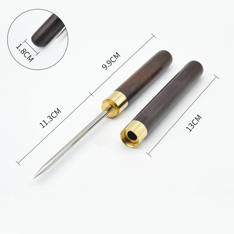 Stainless Steel Ice Pick with Wooden Handle & Cover – Kitchen Ice Breaker – Best for Breaking Block Ice & Large Ice Cubes