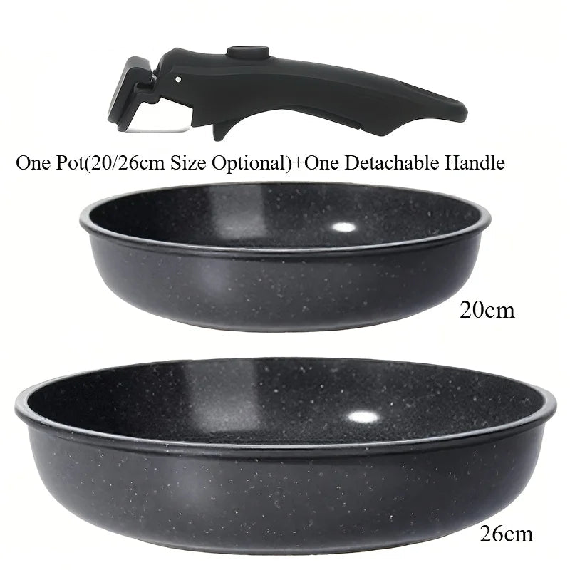 Nonstick Frying Pan with Detachable Handle – Skillet for Meat, Vegetables, and Omelets, Induction Compatible, Ideal for Everyday Cooking – Available in 20cm/26cm Sizes