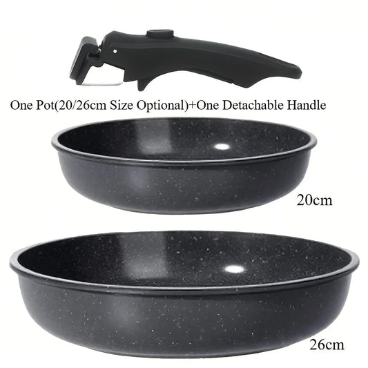 Nonstick Frying Pan with Detachable Handle – Skillet for Meat, Vegetables, and Omelets, Induction Compatible, Ideal for Everyday Cooking – Available in 20cm/26cm Sizes