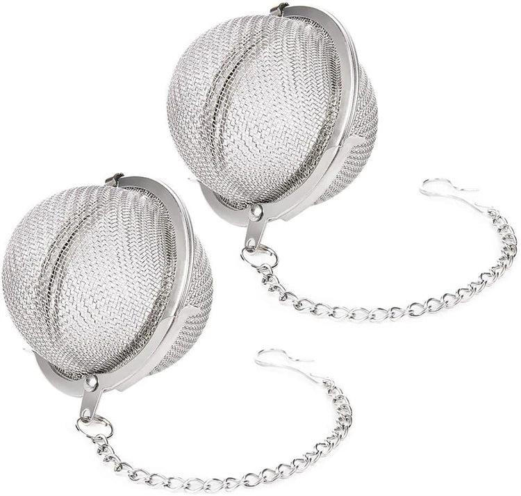 Stainless Steel Mesh Tea Infuser Ball – Fine Loose Leaf Tea Strainer & Filter – Ideal for Loose Tea, Herbal Tea & Mulling Spices – Available in Small, Medium & Large