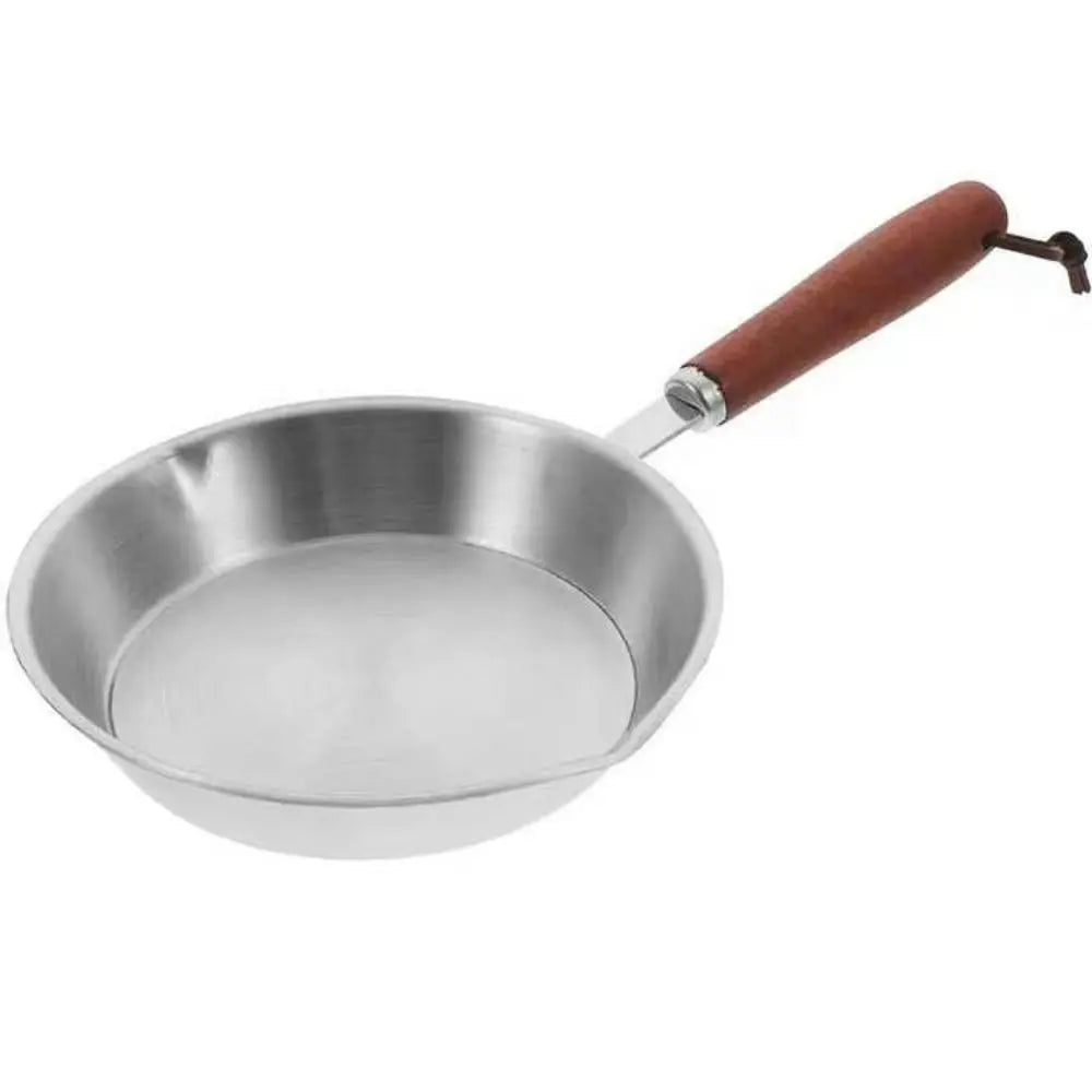 Mini Stainless Steel Egg Frying Pan with Wooden Handle – 304 Flat-Bottom Omelette Skillet – Ideal for Single Eggs, Pancakes & Small Portions – Available in 12.7cm & 16.8cm