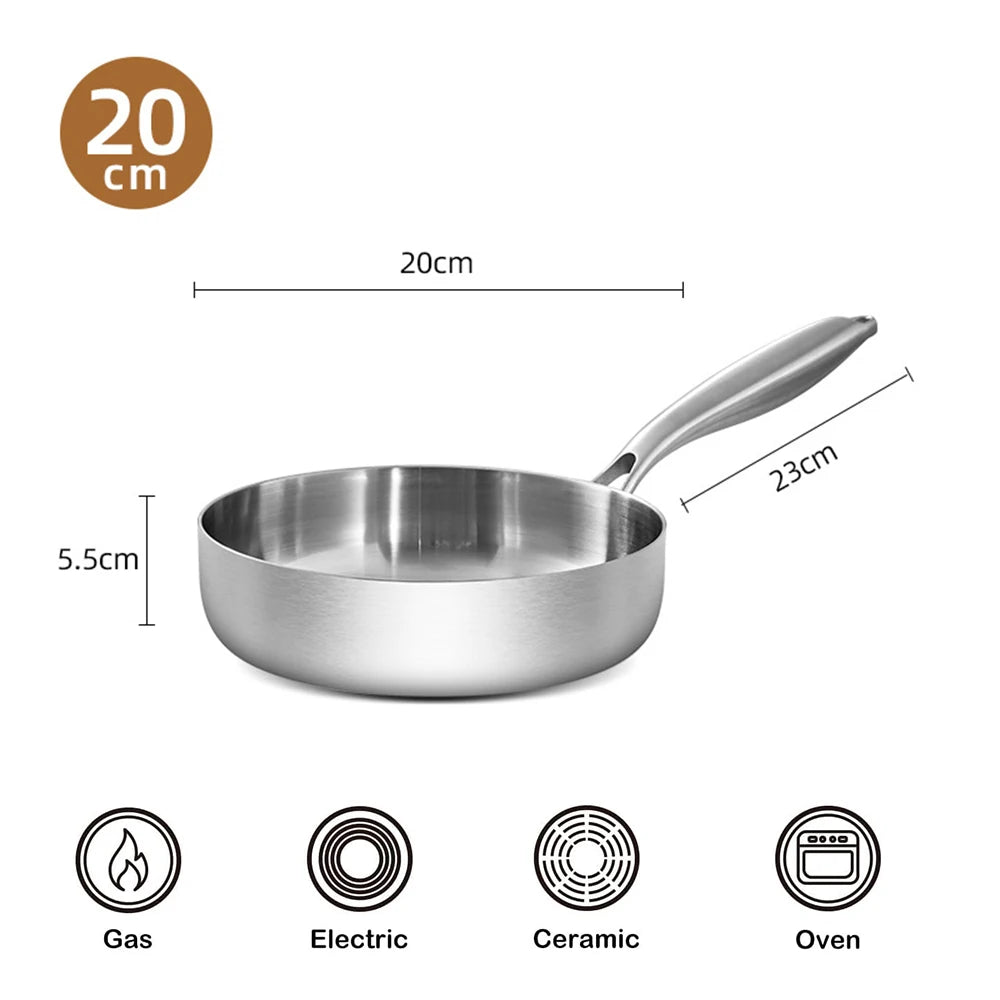 316 Stainless Steel Tri-Ply Frying Pan 20cm