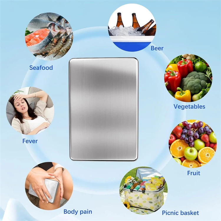 Reusable 304 Stainless Steel Ice Packs – Quick Freeze Metal Cooling Plates for Cool Bags & Lunch Boxes – Ideal for Picnics & Camping