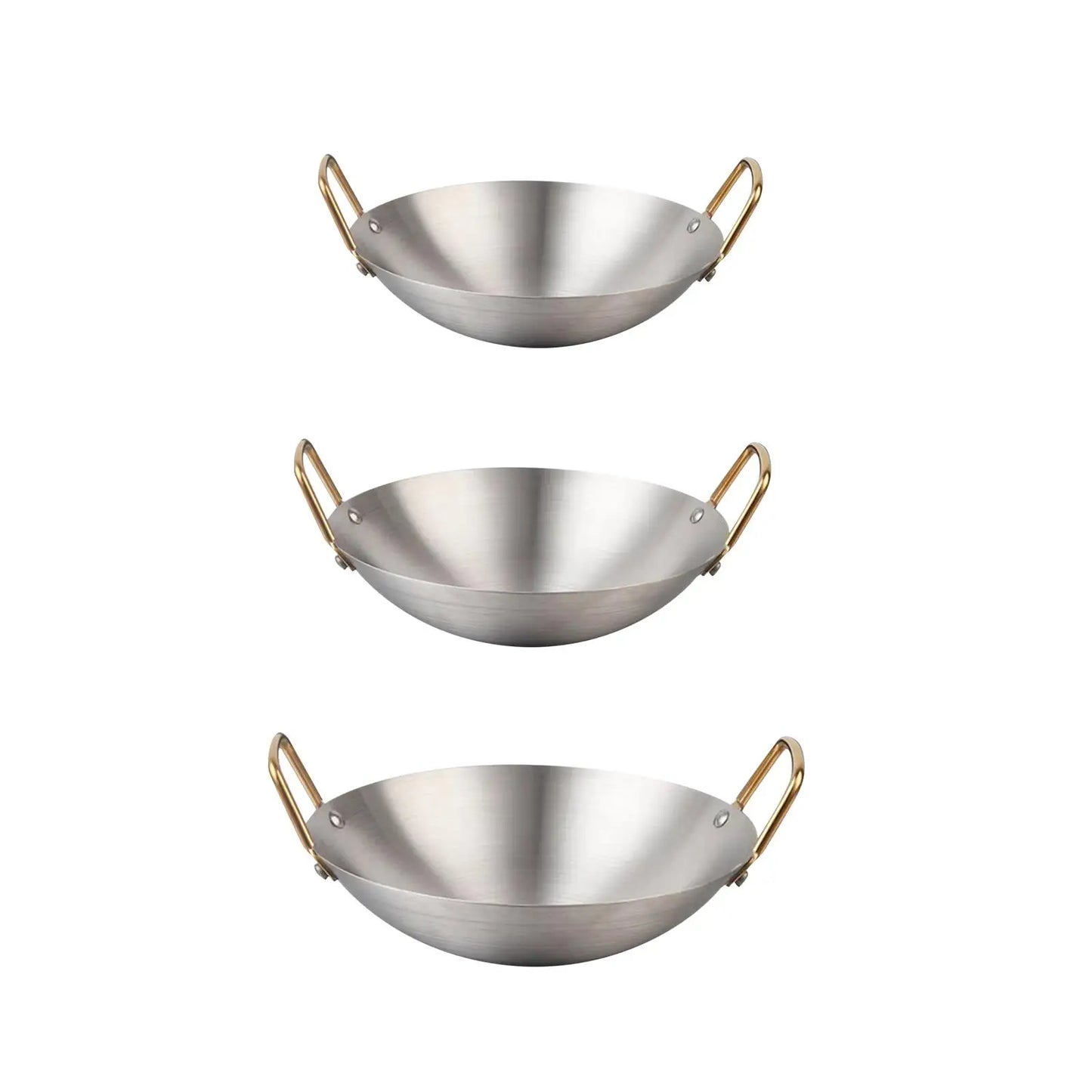 Stainless Steel Wok with Dual Handles – Thick Durable Chef’s Cooking Wok Pan – Perfect for Stir-Frying, Deep-Frying, Steaming, Boiling, Searing, Smoking & More – Available in 22cm, 24cm, 26cm
