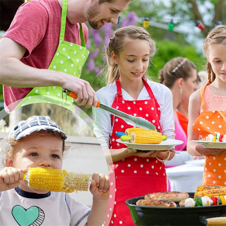 12 Piece Stainless Steel Corn Holders – BBQ Corn on the Cob Forks & Skewers – Best for Barbecues, Picnics & Family Meals