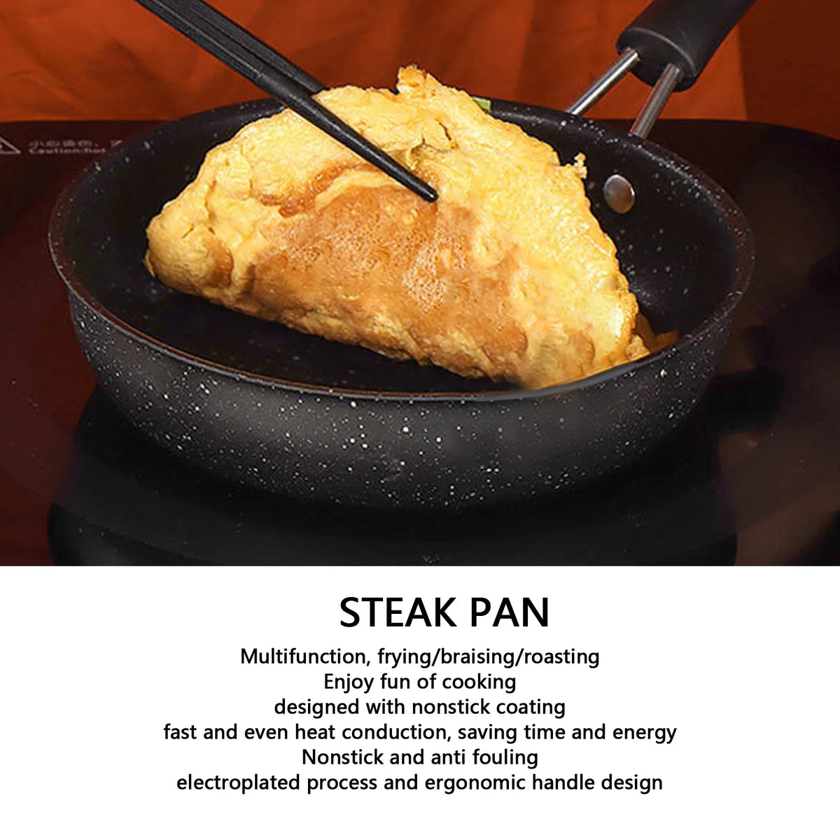 Stainless Steel Non-Stick Egg Pan – Mini Skillet with Ergonomic Handle & Fast Even Heating – Great for Eggs, Steak & Onions – Available in 12cm, 14cm, 16cm, 18cm & 20cm