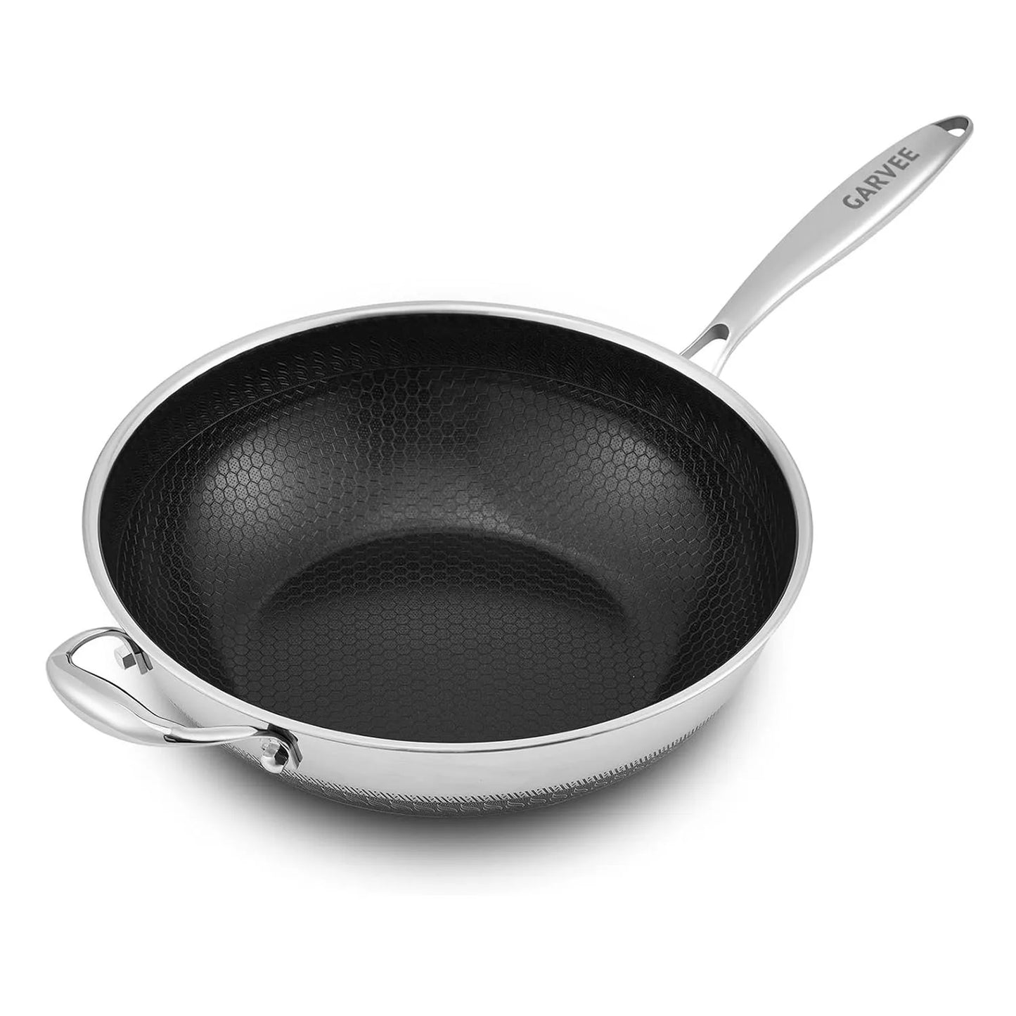Stainless Steel Honeycomb Wok Pan | Tri-Ply 316 | Gas & Induction Without Lid UNITED KINGDOM