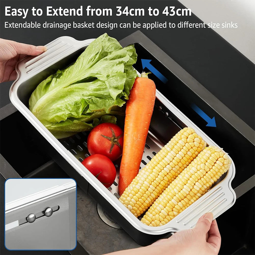 Expandable Sink Colander & Dish Drying Rack