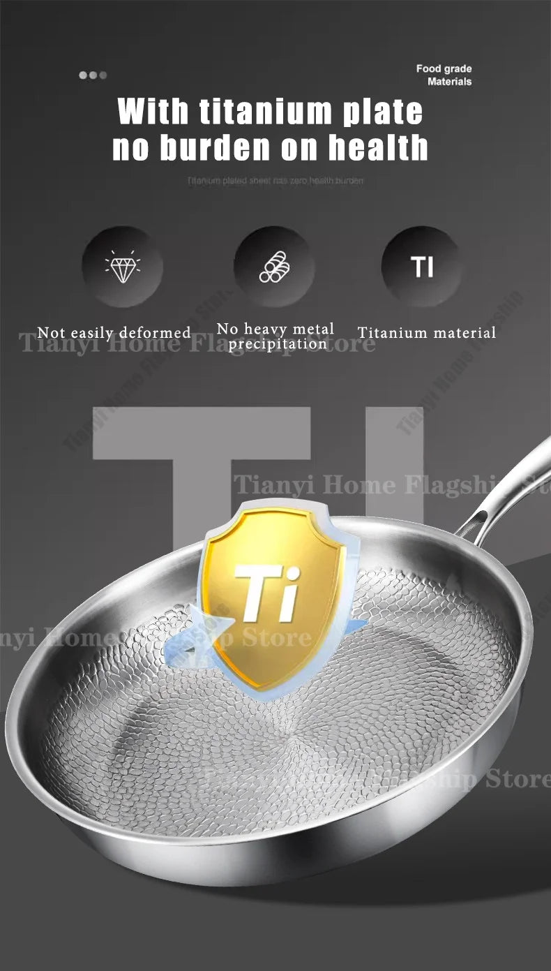 Titanium Stainless Steel Frying Pan