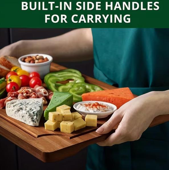 Bamboo Chopping Board Set for Meat and Vegetables