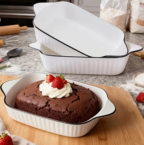 Ceramic Baking Dishes, Set of 3