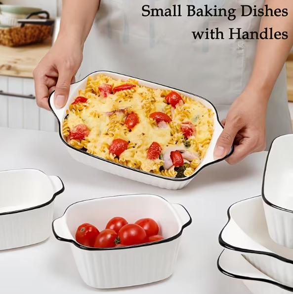 Ceramic Baking Dishes, Set of 3