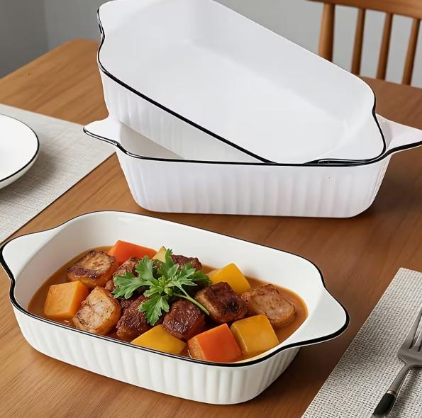 Ceramic Baking Dishes, Set of 3