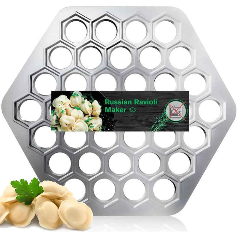 37 Hole Pelmeni & Ravioli Maker Mould – Russian Dumpling Maker & Cutter – Perfect for Handmade Dumplings, Ravioli & Pelmeni