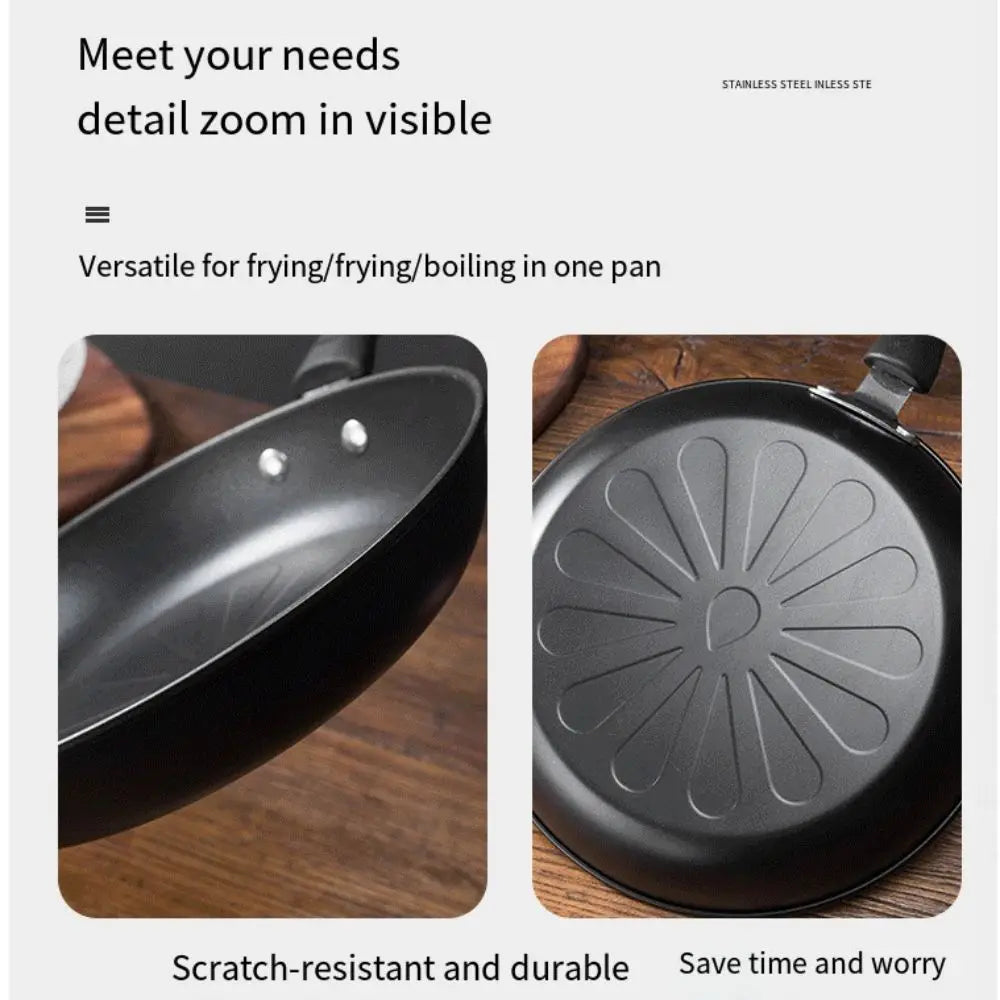 Round Egg Frying Pan – Non-Stick Iron or Stone-Coated Breakfast Skillet – Perfect for Eggs, Pancakes & Omelettes – Available in 12cm to 30cm