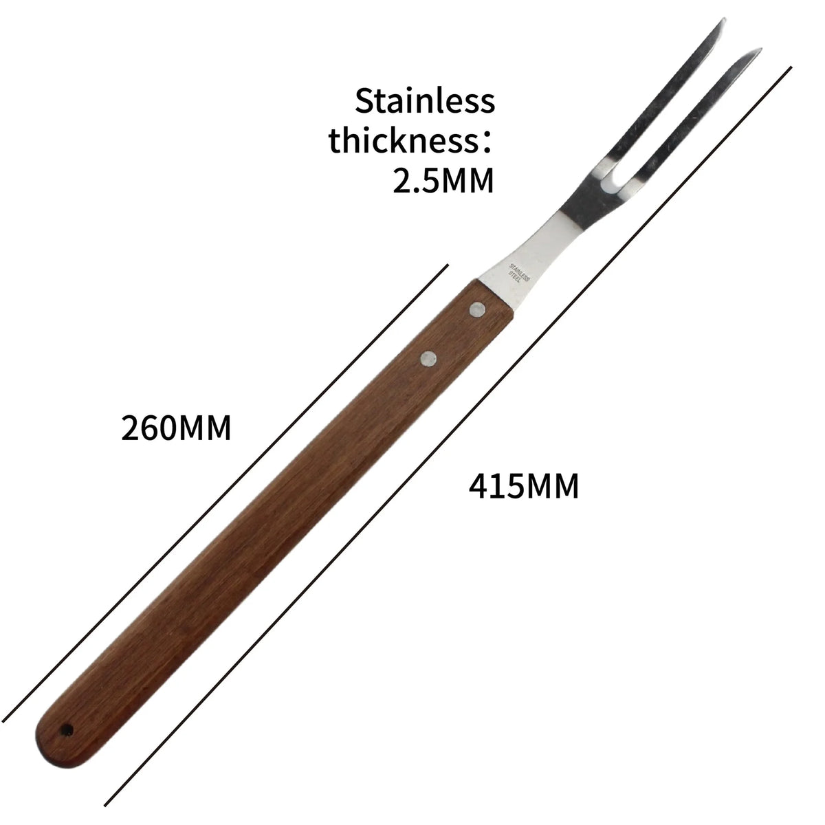 Stainless Steel Meat Carving Fork with Long Handle – Sharp Prong Grill & Serving Fork – Best for Carving Chicken, Turkey & Beef