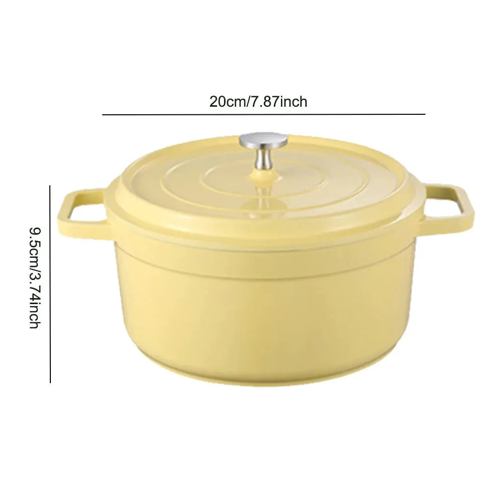 Enamel-Coated Aluminium Alloy  Dutch Oven with Lid & Dual Side Handles – Heavy-Duty Cooking Pot Designed for Braising, Roasting, Baking, Stews, Curries, Soups & One-Pot Meals – Compatible with Oven, Induction & Gas Stoves C for Chef