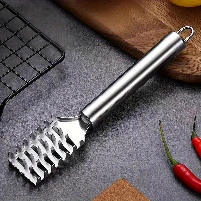 Stainless Steel Fish Scaler – Heavy Duty Sawtooth Fish Scale Remover – Great for Cleaning & Preparing Fresh Fish