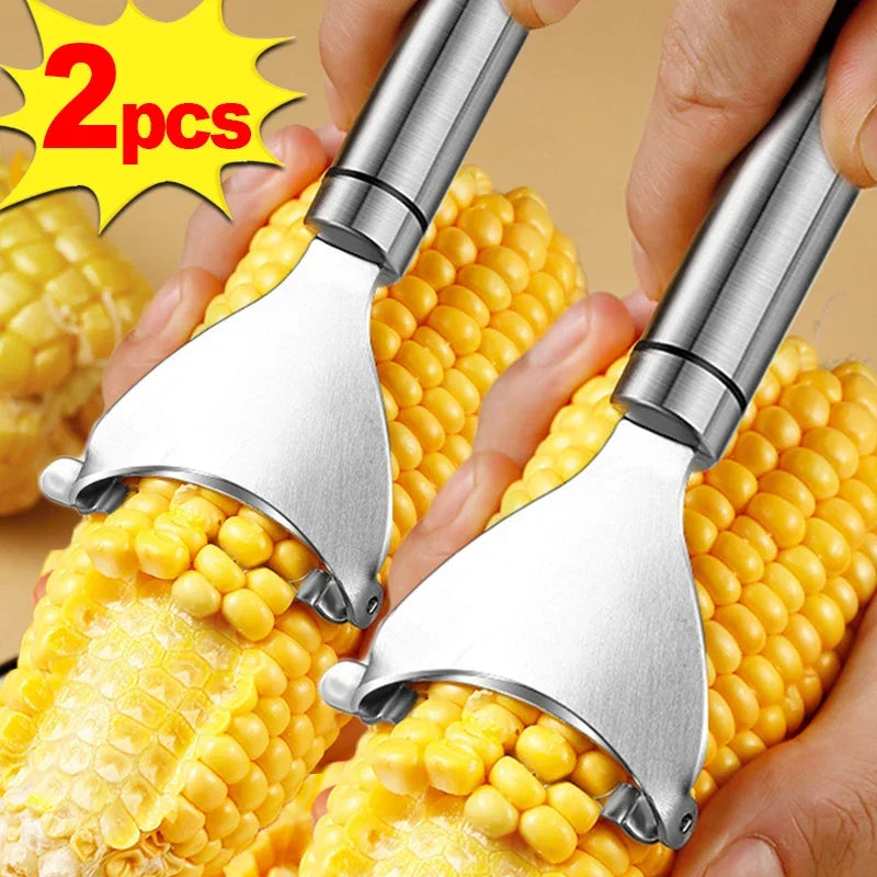 Stainless Steel Corn Stripper – Serrated Corn on the Cob Kernel Remover & Shaver – Perfect for Salads, Salsas & Sweetcorn Sides – Available in 1 Piece & 2 Pieces