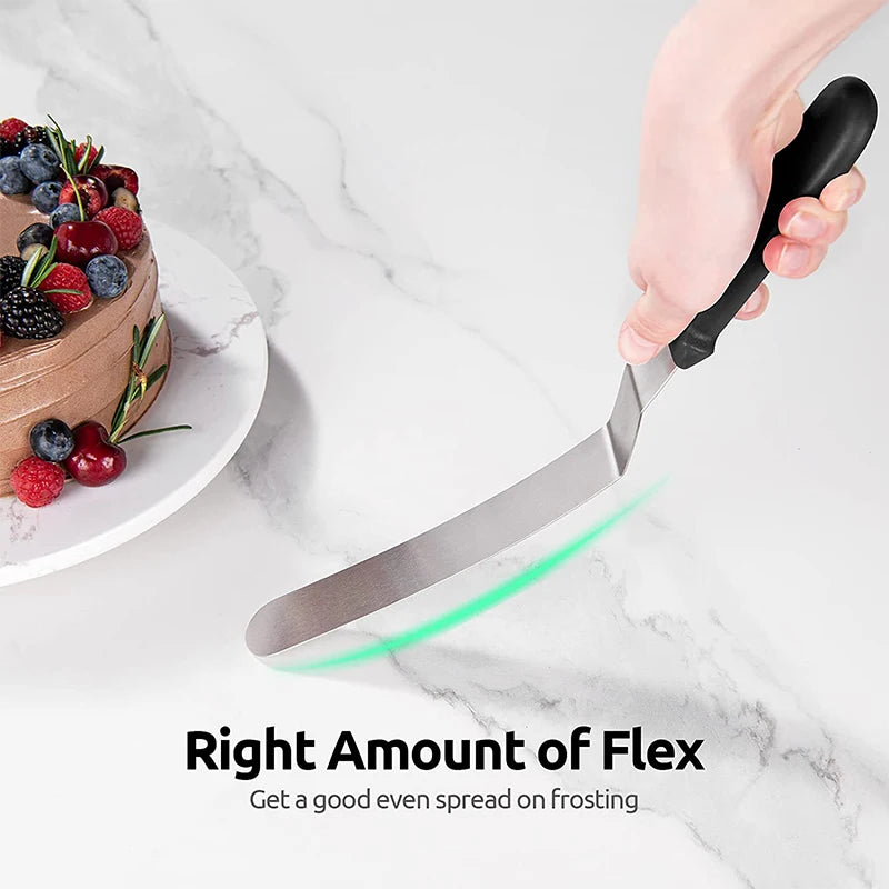 Stainless Steel Offset Icing Spatula – Cake Decorating & Frosting Palette Knife – Ideal for Smoothing Buttercream & Spreading Icing – Available in 6 Inch, 8 Inch & 10 Inch