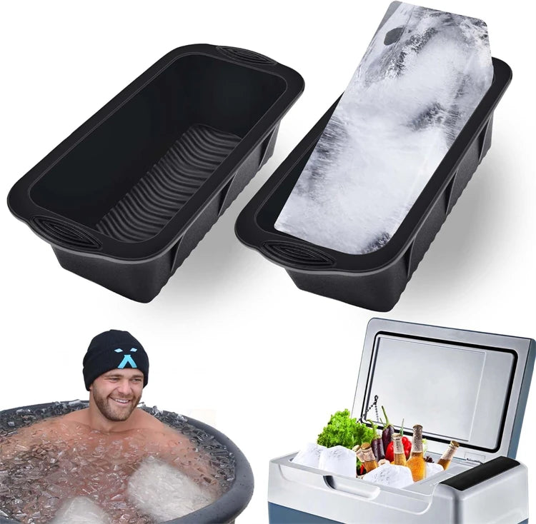 Extra Large Silicone Ice Block Mould – Reusable Ice Tray for Ice Baths & Cold Plunge Tubs – Ideal for Large Blocks of Ice – Available in Light Blue, Grey, Pink, Purple, Blue & Black Colours