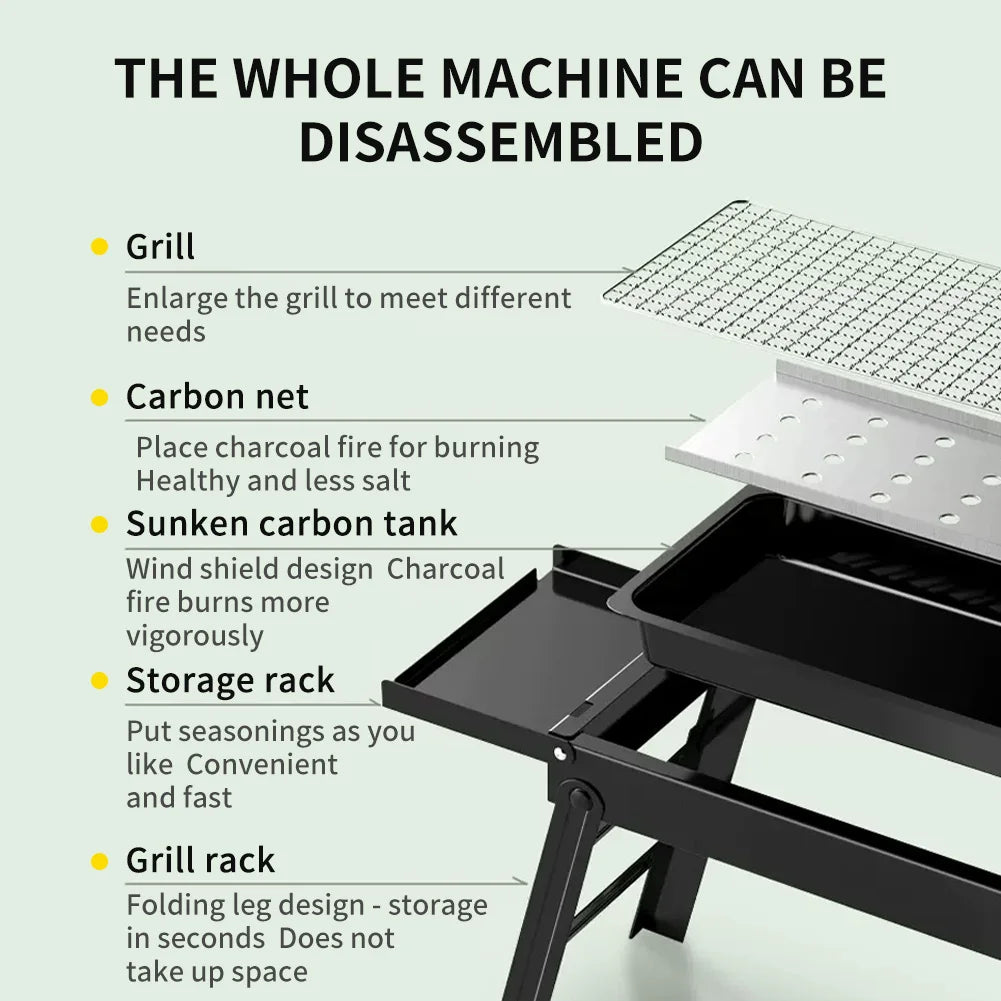 Portable Folding Charcoal BBQ Grill