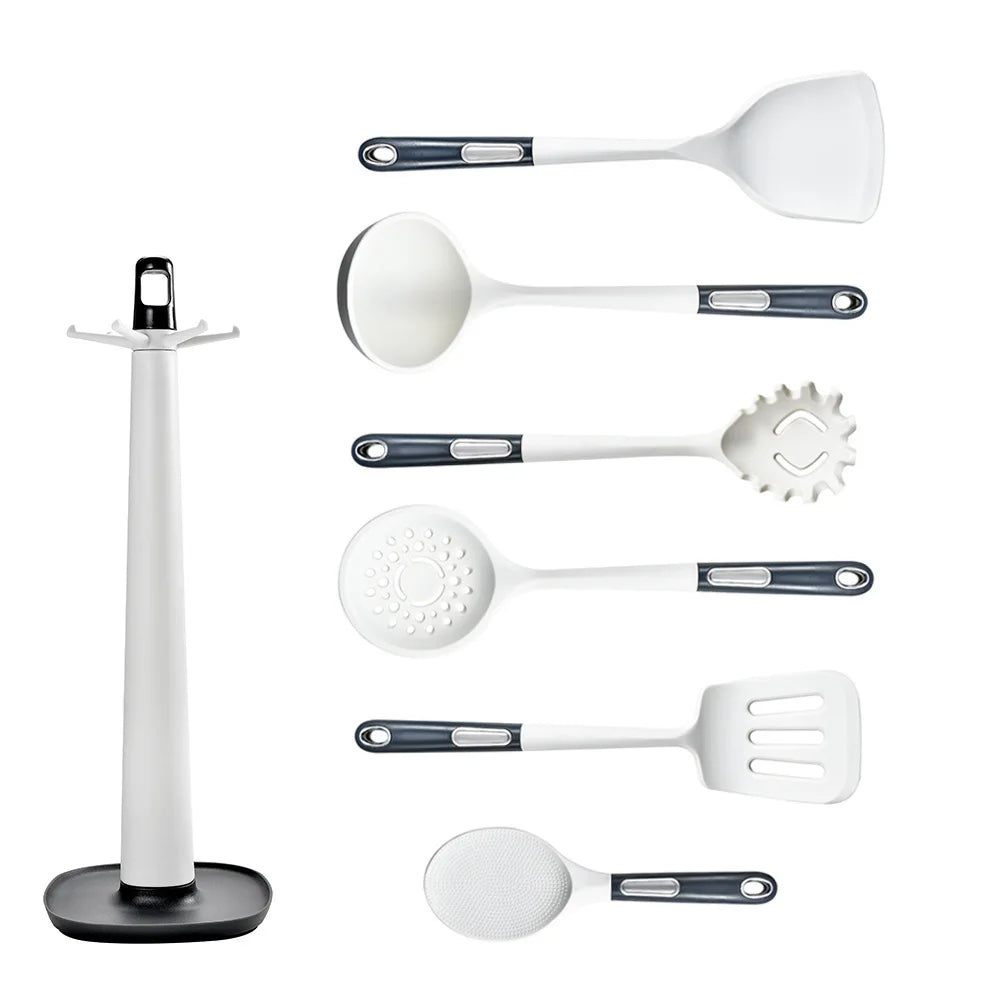 Silicone Kitchen Utensil Set with ABS Handle – Heat Resistant, Non-Stick Safe, Eco-Friendly, Great for Cooking, Baking, and Everyday Kitchen Use