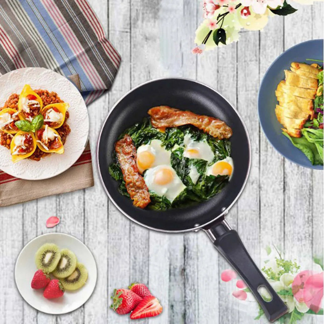 Small Non-Stick Stainless Steel Frying Pan – Mini Egg & Pancake Pan with Hanging Handle – Ideal for Single Servings – Available in 12cm, 14cm, 16cm & 18cm