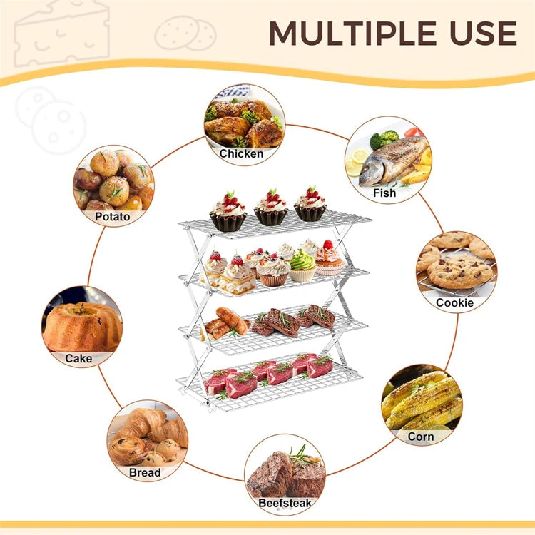 4-Tier Collapsible Stainless Steel UK Standard Shipping (7-12 business days) Prep: 1-3 days → Delivery: 7-12 days
