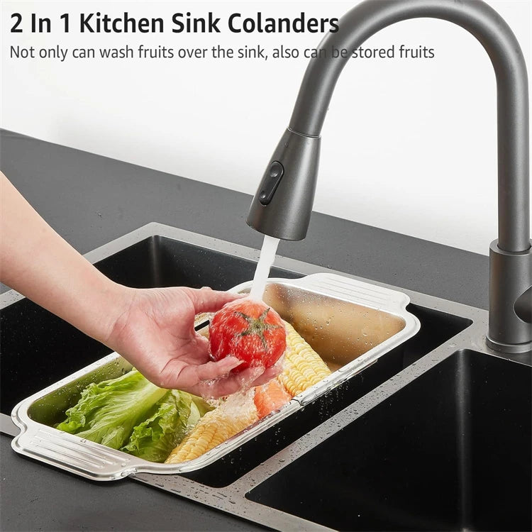 Expandable Sink Colander & Dish Drying Rack