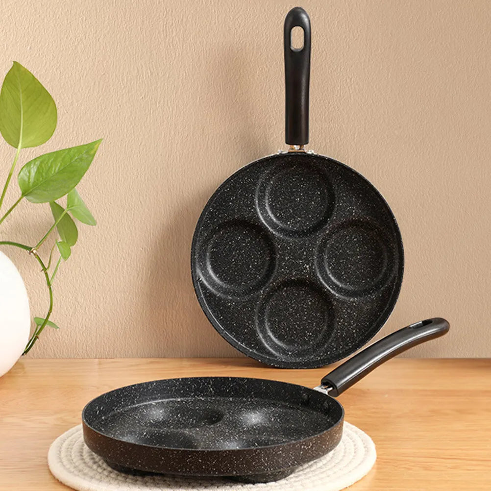 4 Cup Egg Frying Pan with Bakelite Handle – Non-Stick Steel Breakfast Griddle – Great for Mini Pancakes, Sliders & Fried Eggs