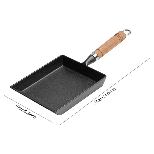 Pre-Seasoned Cast Iron Tamagoyaki Pan – Non-Stick Frying Pan Ideal for Sushi-Style Tamago, Fluffy Omelettes, Pancakes, and Grilled Rice Balls – The Ultimate Multi-Purpose Frying Pan!