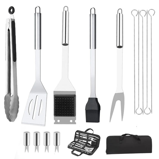 15-Piece Stainless Steel BBQ Grill Tools Set