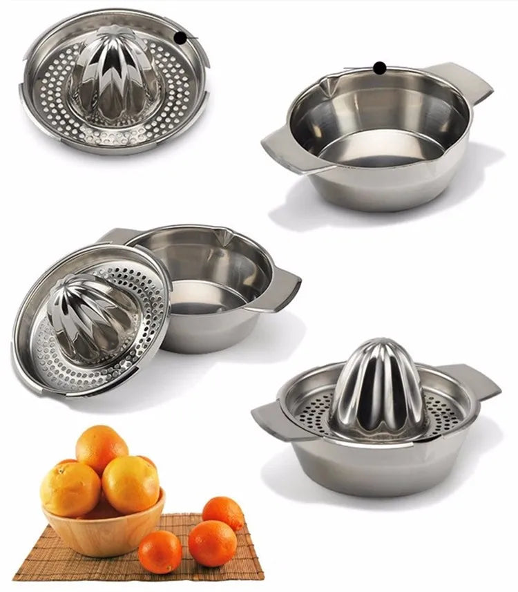 Stainless Steel Lemon Squeezer Cup with Reamer – Manual Citrus Juicer for Lemons & Oranges – Great for Fresh Juice & Cooking