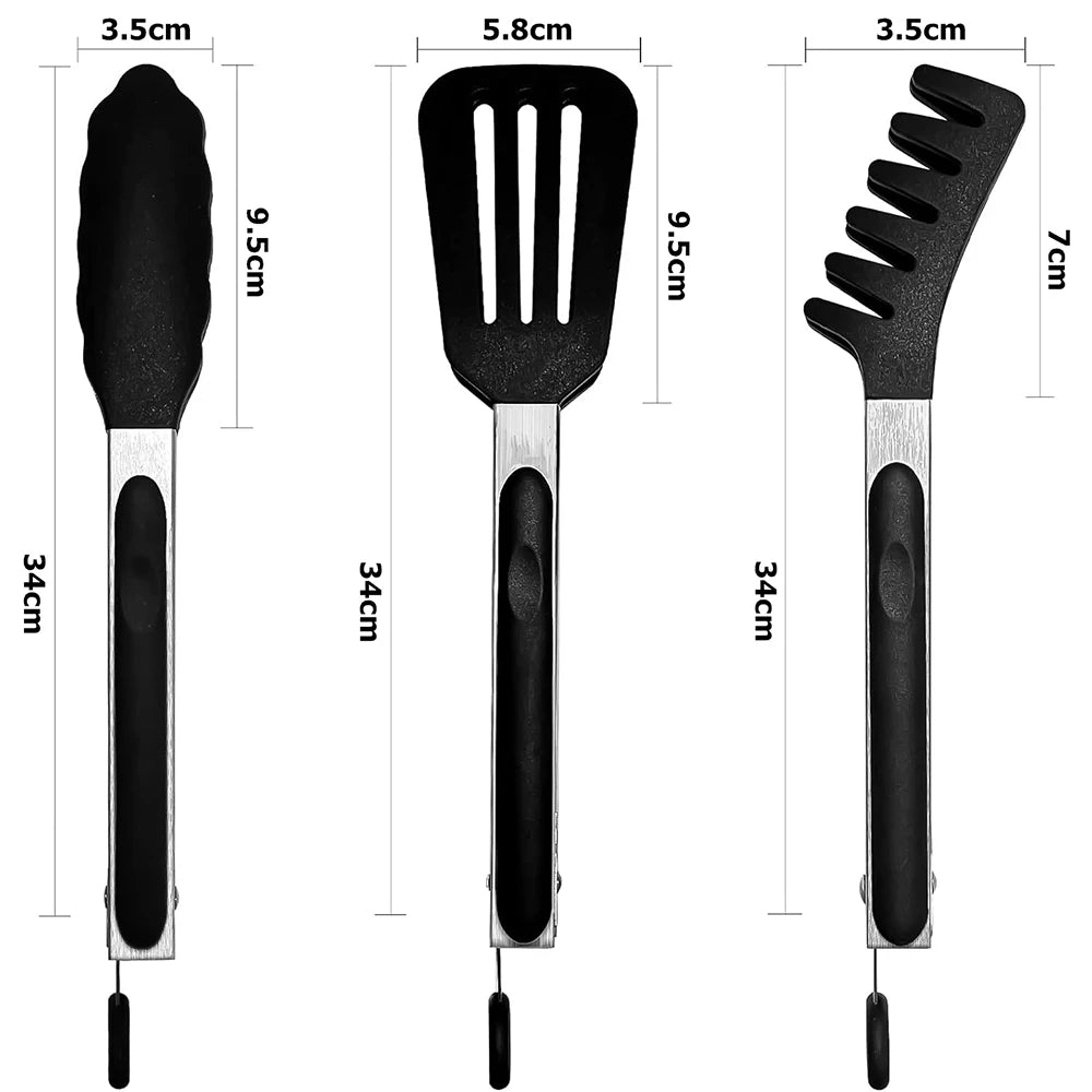 Stainless Steel Kitchen Tongs with Silicone Tips – Nonstick Cooking & BBQ Grilling Tongs – Best for Serving, Frying & Salads