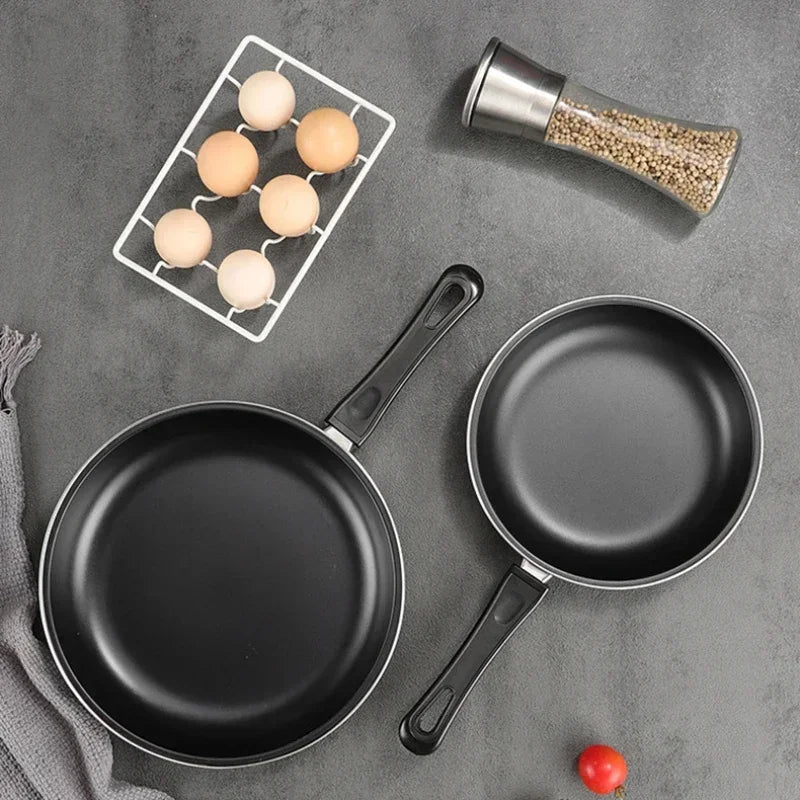 Non-Stick Frying Pan Set with Ergonomic Heat-Resistant Handles – Durable Skillets for Eggs, Pancakes, Searing, Sauces & Daily Meals – Compatible with Induction, Gas, Ceramic & Electric Cooktops – Set Includes 20cm, 25cm