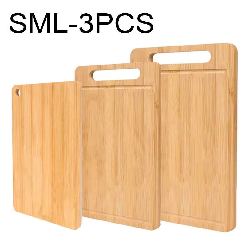 Premium Double-Sided Bamboo Cutting Board – Durable & Perfect for Everyday Kitchen Tasks – Available as Single Pieces or Multi-Board Combination Sets in Small, Medium, & Large Options