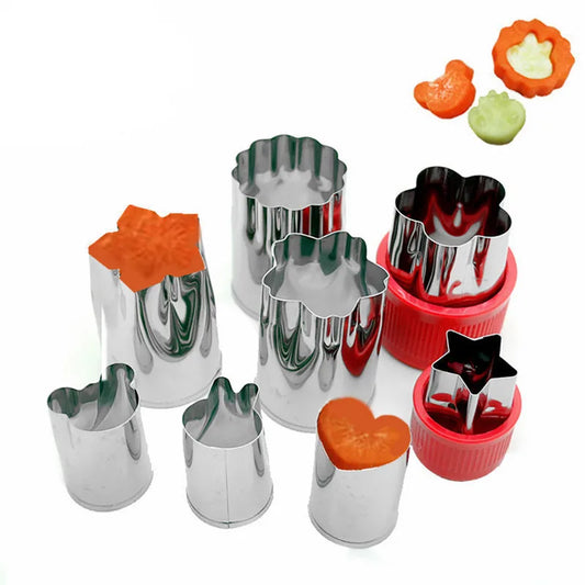Stainless Steel Vegetable & Fruit Shape Cutters – Flower Cookie Cutter Moulds – Perfect for Kids Food, Bento & Garnishes
