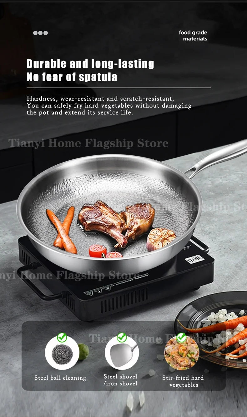 Titanium Stainless Steel Frying Pan
